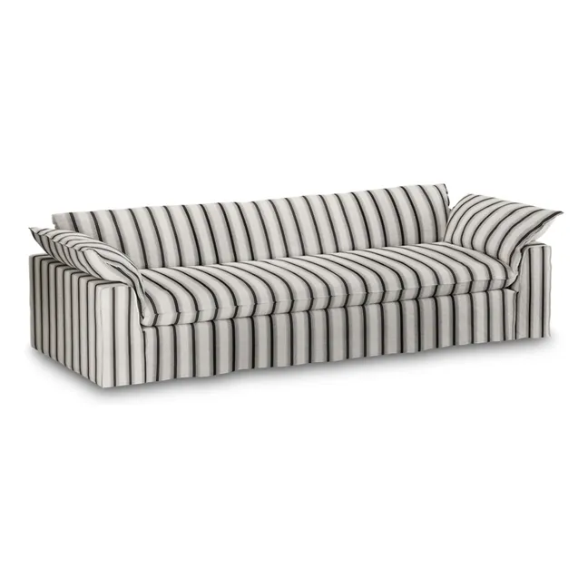 Gestreiftes 4-Sitzer-Sofa Nomad | Kreidefarbe