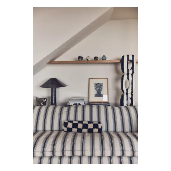 Gestreiftes 4-Sitzer-Sofa Nomad | Kreidefarbe