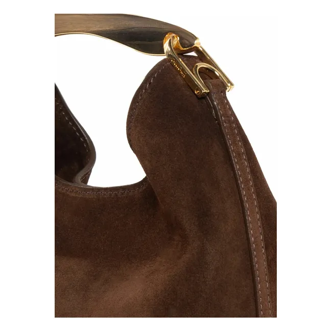 Small Boomerang Shearling bag | Brown