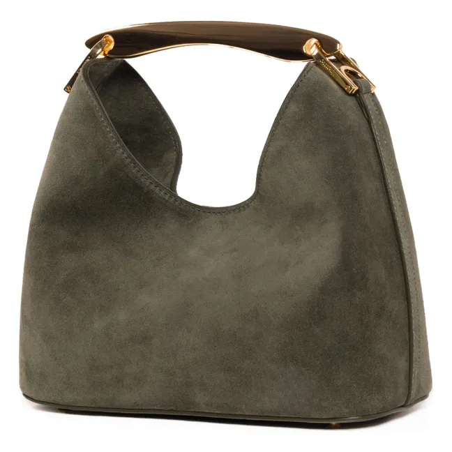 Kleine Bumerang-Tasche Körniges Leder | Khaki