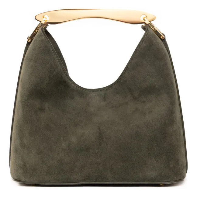 Sac Small Boomerang Cuir Grainé | Vert kaki