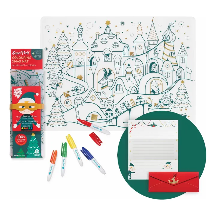 Set de table à colorier avec 5 feutres Le Village de Noël- Image produit n°3