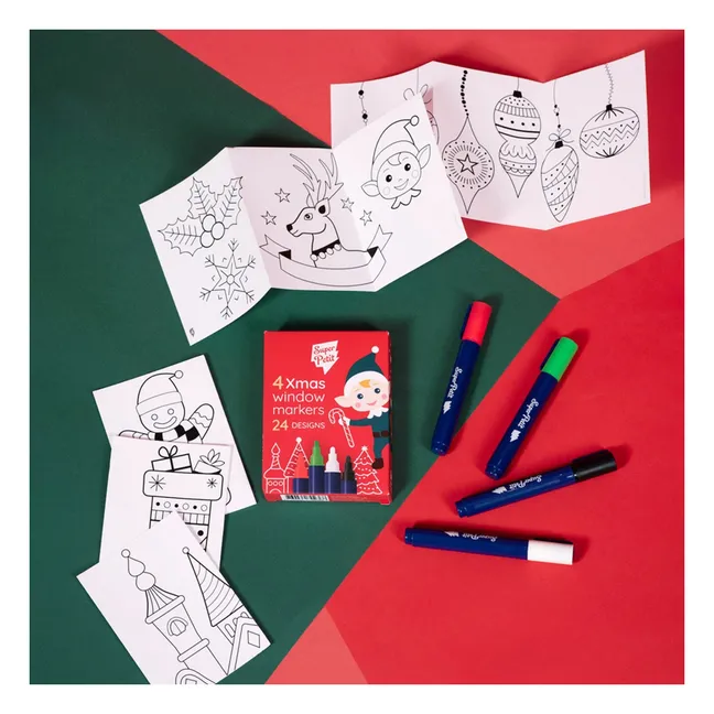 Set de 4 marcadores de ventana con motivos navideños