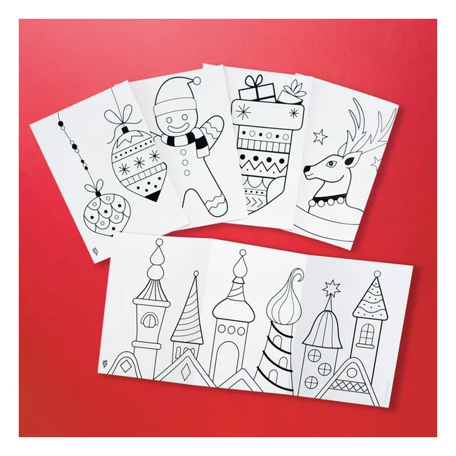Set of 4 window markers with Christmas designs