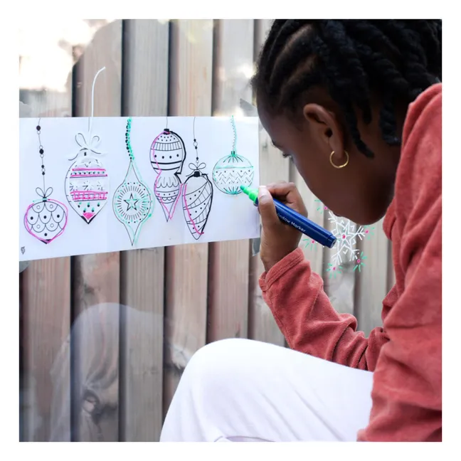 Set de 4 marcadores de ventana con motivos navideños