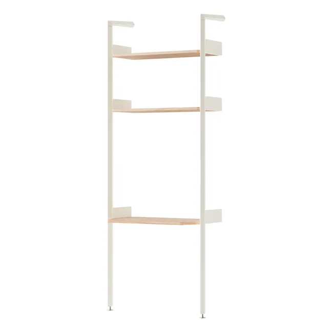 Regal mit Schreibtisch aus Eiche Rombe IF2 | Elfenbeinfarben