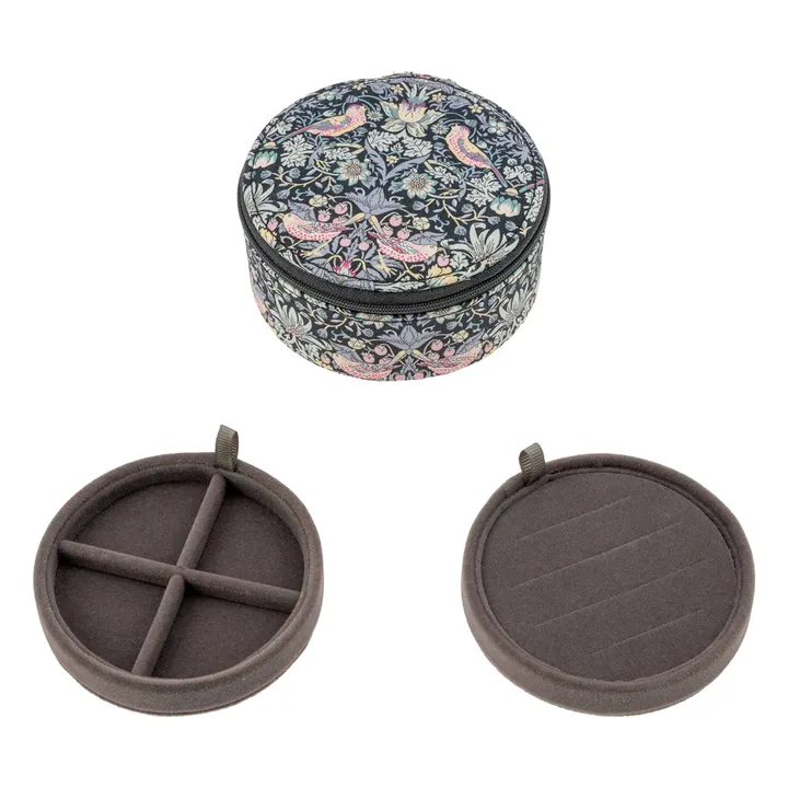 Boîte à Bijoux Ronde MW Liberty Strawberry Thief | Noir- Image produit n°1