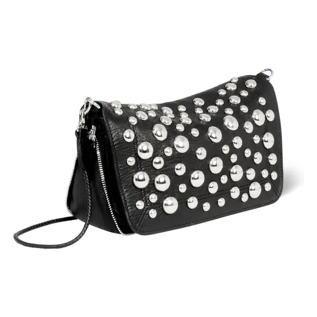 Sac Bobi S Chèvre Grainé Silver | Noir