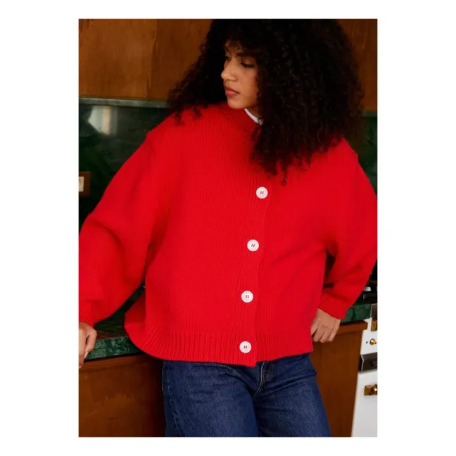 Cardigan Emma in lana merino e cashmere | Rosso