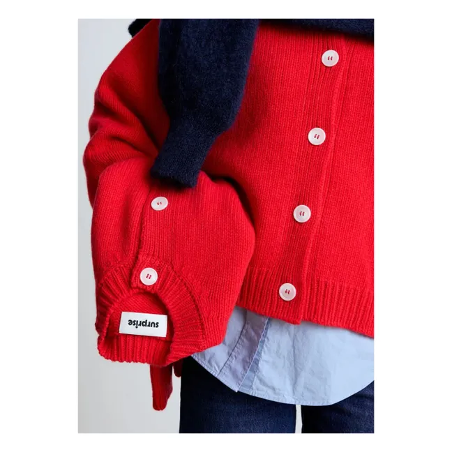 Cardigan Emma in lana merino e cashmere | Rosso