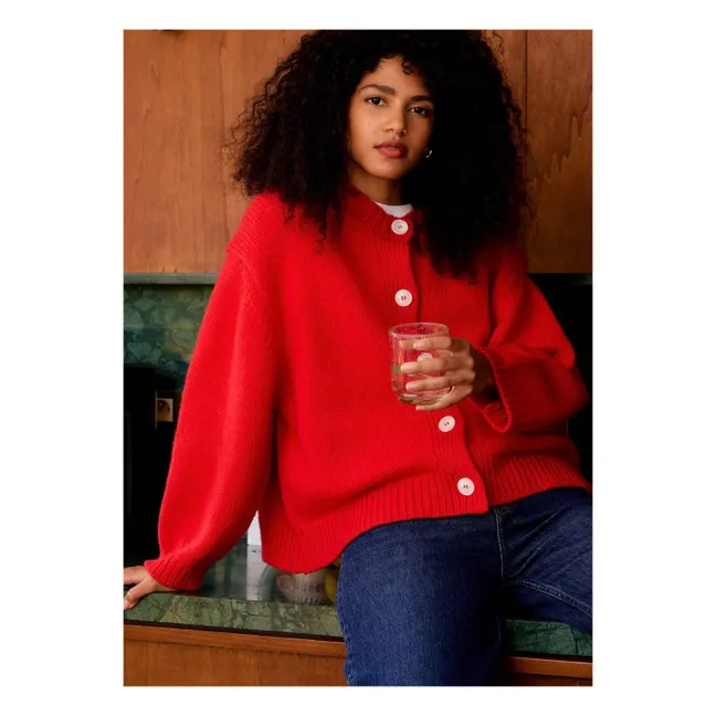 Cardigan Emma Laine Mérinos et Cachemire | Rouge