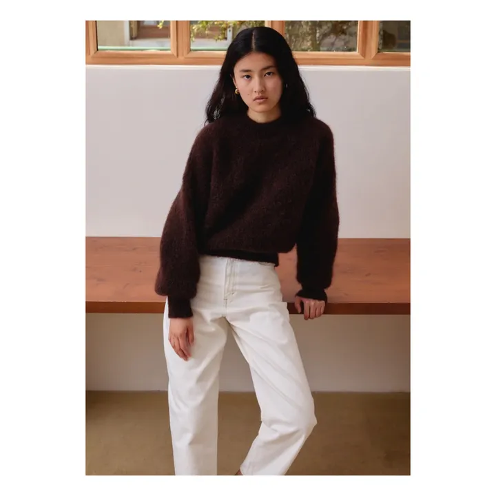 Jane Super Kid Mohair sweater | Chocolate- Product image n°0