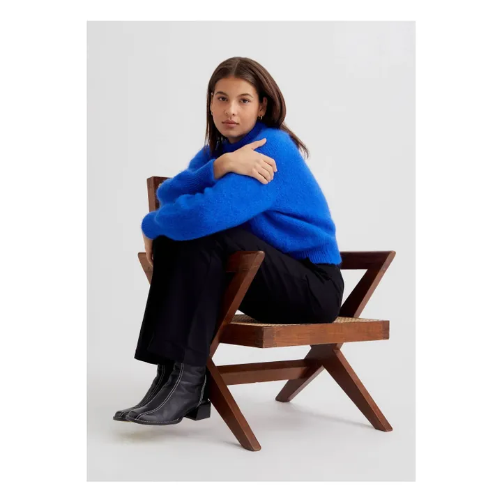 Jane Super Kid Mohair sweater | Electric blue- Product image n°7