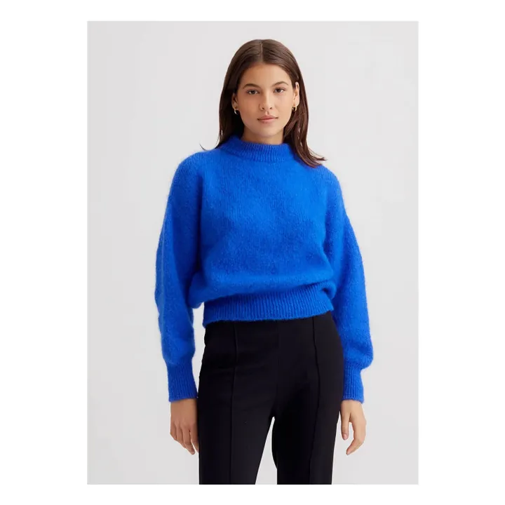 Jane Super Kid Mohair sweater | Electric blue- Product image n°0