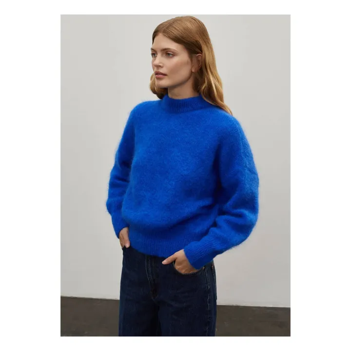 Jane Super Kid Mohair sweater | Electric blue- Product image n°4