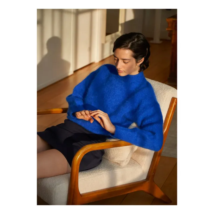 Jane Super Kid Mohair sweater | Electric blue- Product image n°2