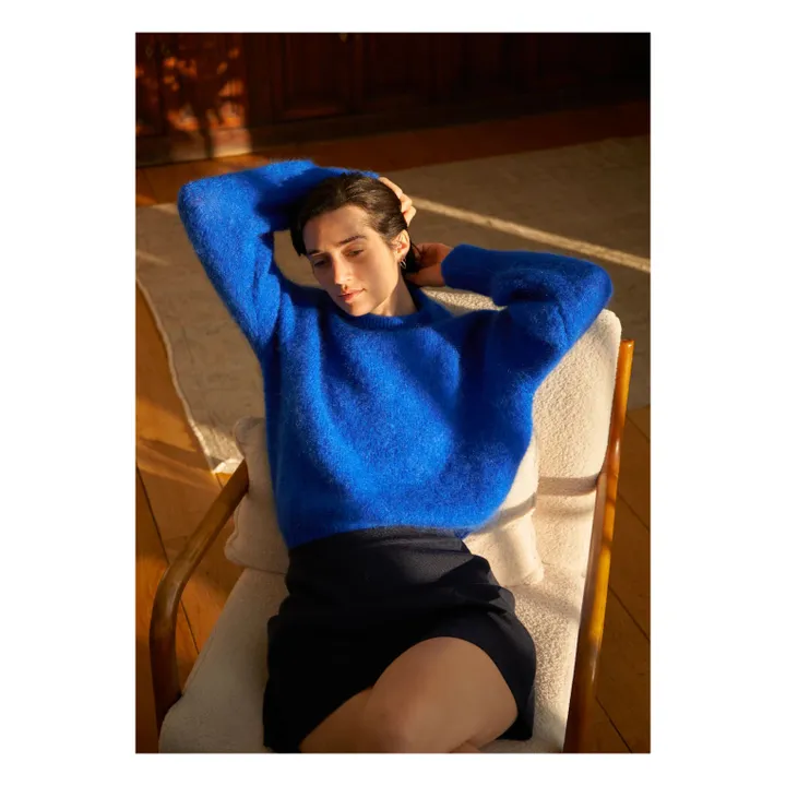 Jane Super Kid Mohair sweater | Electric blue- Product image n°8