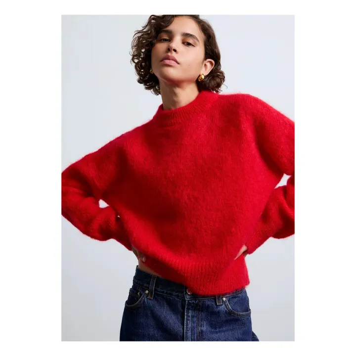 Jane Super Kid Mohair sweater | Red- Product image n°1