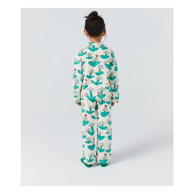 Pyjama mit Blumenmuster aus Bio-Baumwolle | Seidenfarben