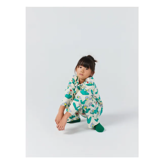 Pijama floral de algodón ecológico | Crudo