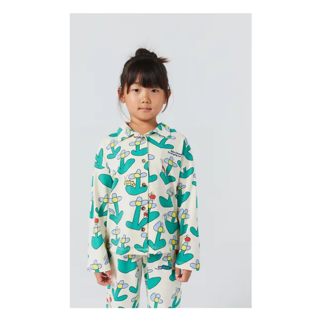 Pyjama mit Blumenmuster aus Bio-Baumwolle | Seidenfarben