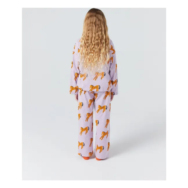 Pyjama Zèbres Coton Bio | Lavande