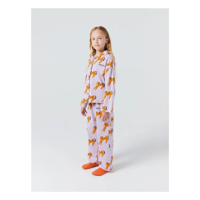 Pyjama Zèbres Coton Bio | Lavande