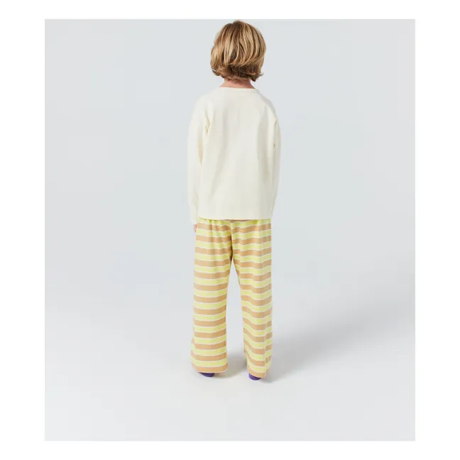 Pyjama Rayé Zèbre Coton Bio | Jaune moutarde