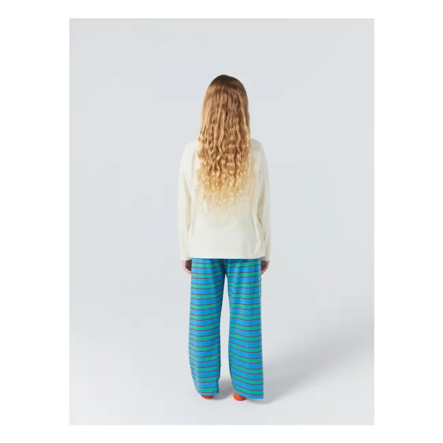 Pyjama Rayé Eléphant Coton Bio | Bleu