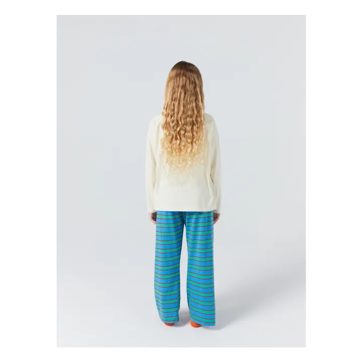 Pyjama Rayé Eléphant Coton Bio | Bleu- Image produit n°6