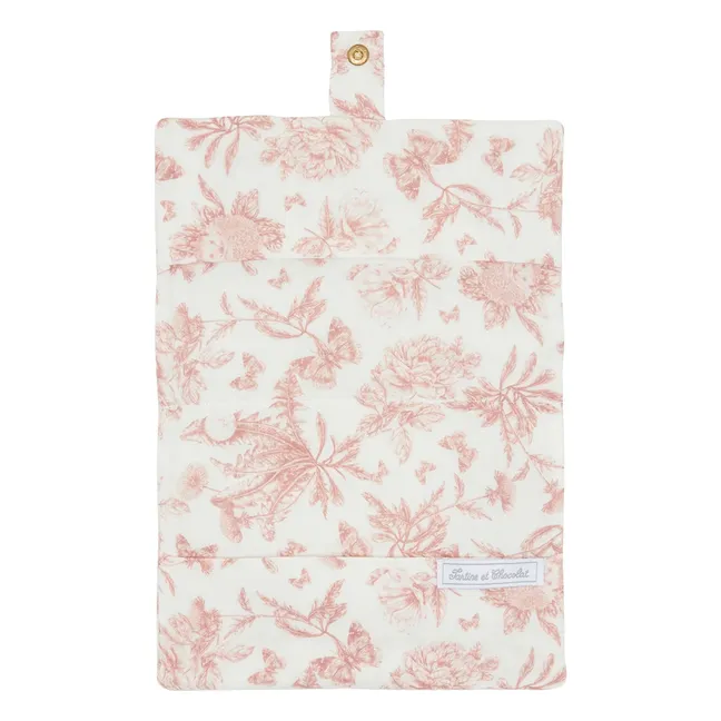 Protège carnet de santé Toile de Jouy | Rose pêche