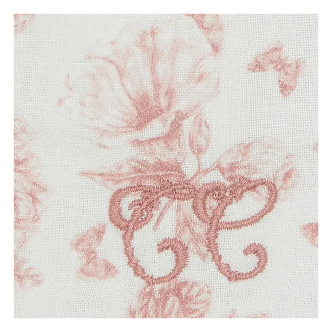 Protège carnet de santé Toile de Jouy | Rose pêche