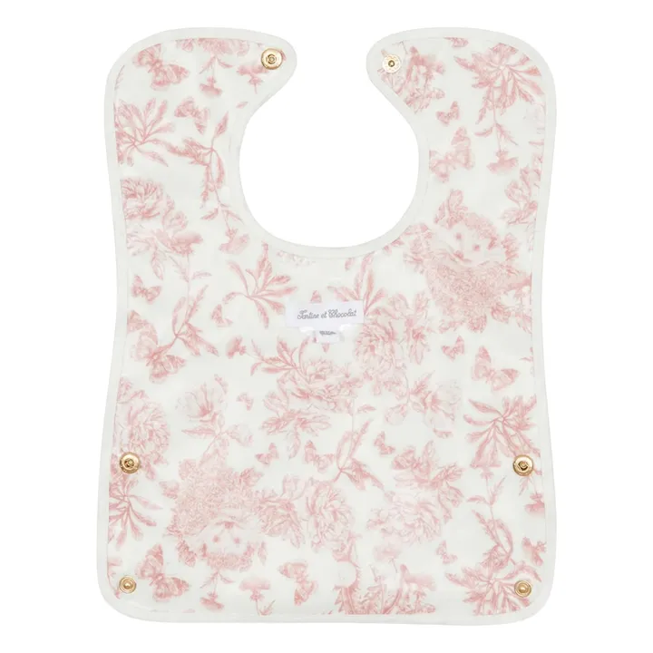 Bavoir enduit Toile de Jouy | Rose pêche- Image produit n°4