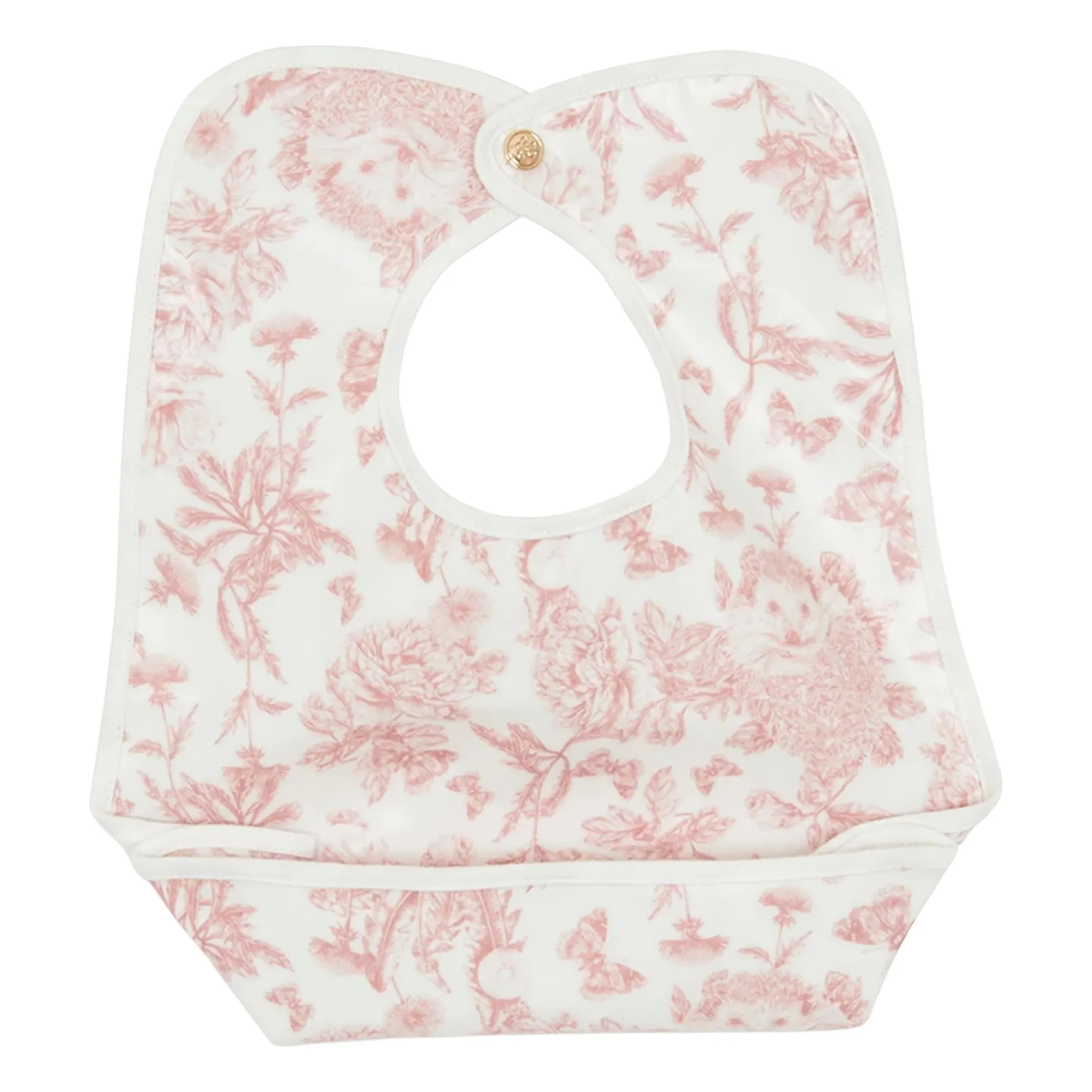 Tartine Et Chocolat Peach Toile De Jouy Coated Bib
