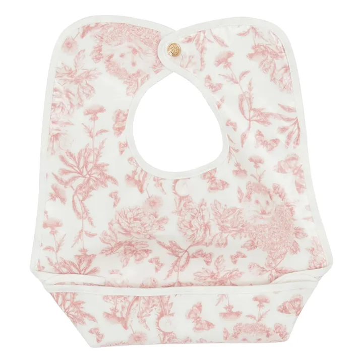Bavoir enduit Toile de Jouy | Rose pêche- Image produit n°0