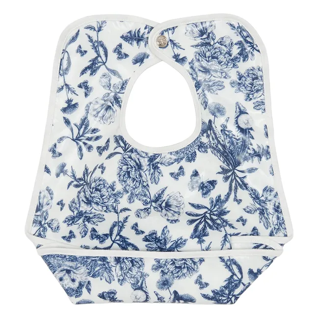 Bavoir enduit Toile de Jouy | Bleu marine