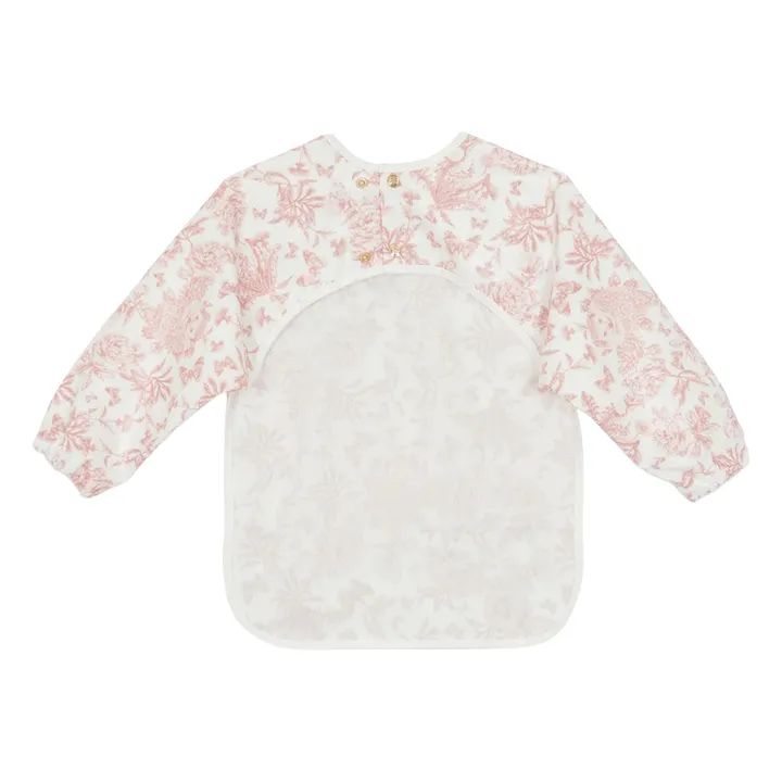 Toile de Jouy coated bib with sleeves | Peach- Product image n°4