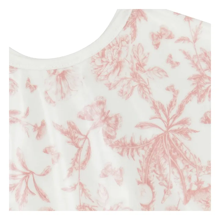 Toile de Jouy coated bib with sleeves | Peach- Product image n°3