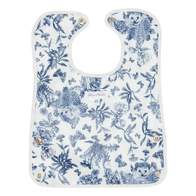 Babero recubierto Toile de Jouy | Azul Marino