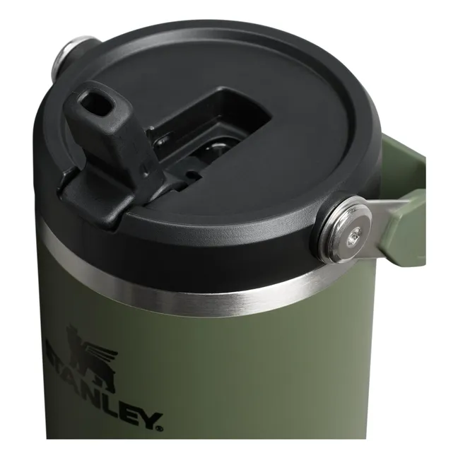 Insulated tumbler - IceFlow Flip Straw 2.0 | Chrome green