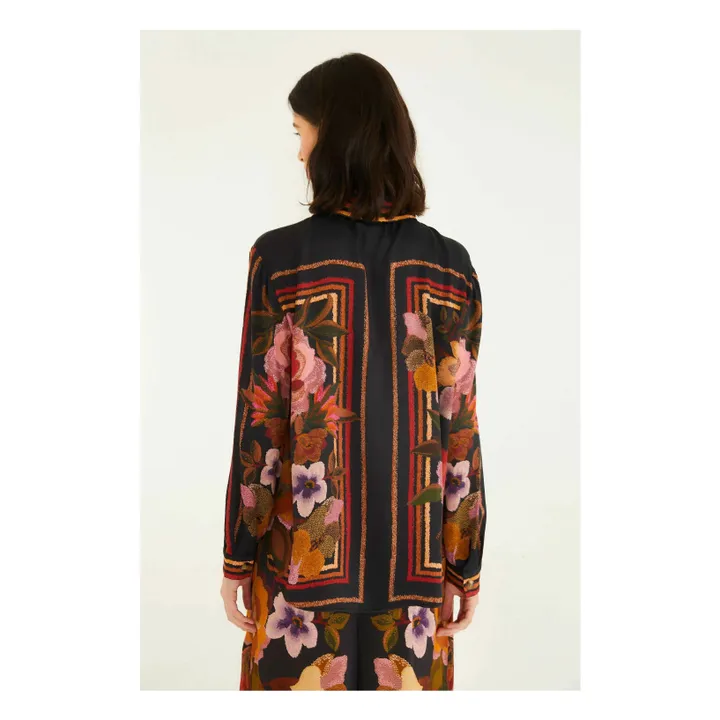 Chemise Chenille Flowers | Noir- Image produit n°3