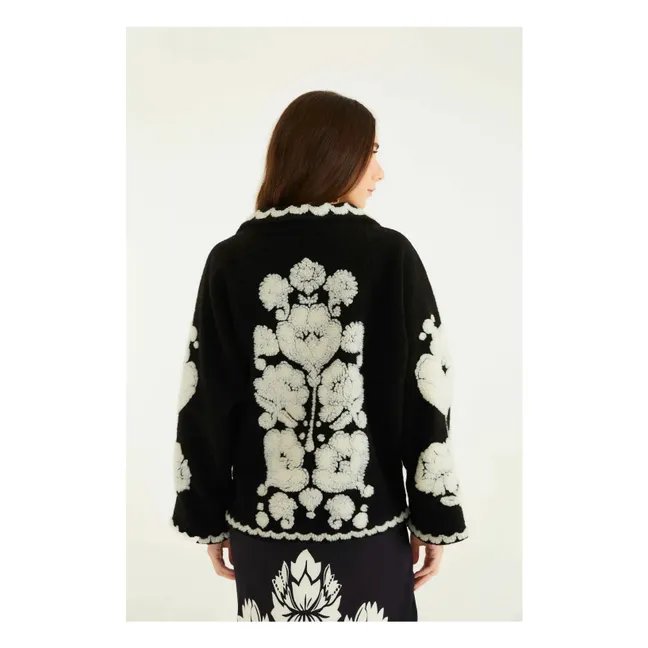 Floral Arabesque Coat | Black