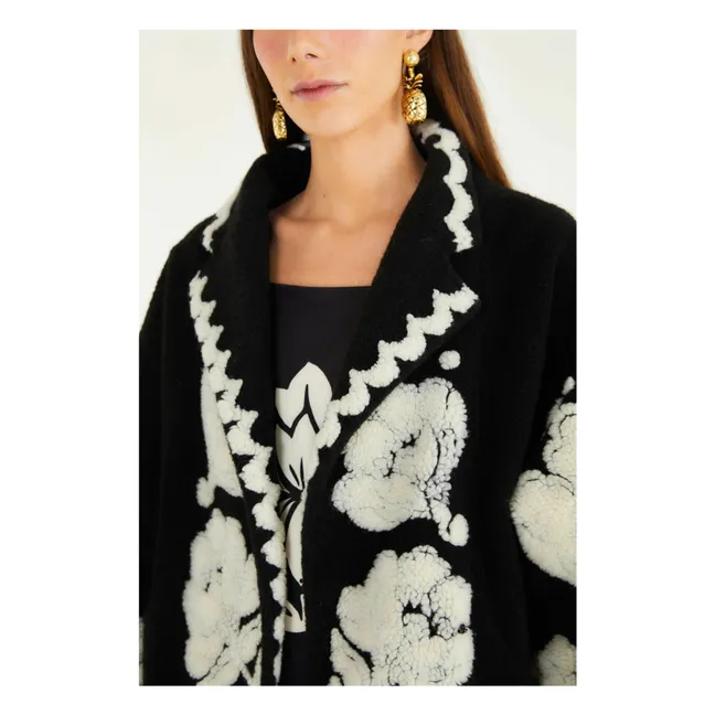 Floral Arabesque Coat | Black