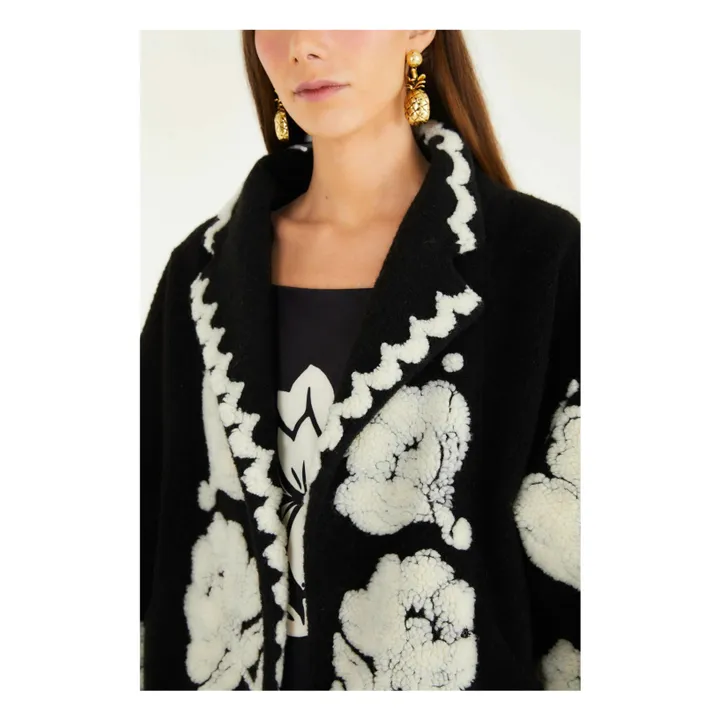 Manteau Floral Arabesque | Noir- Image produit n°2