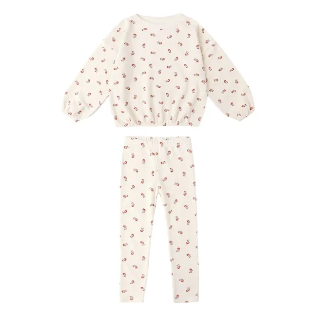 Set aus Sweatshirt und Leggings Ruby Ditsy Frottee | Seidenfarben