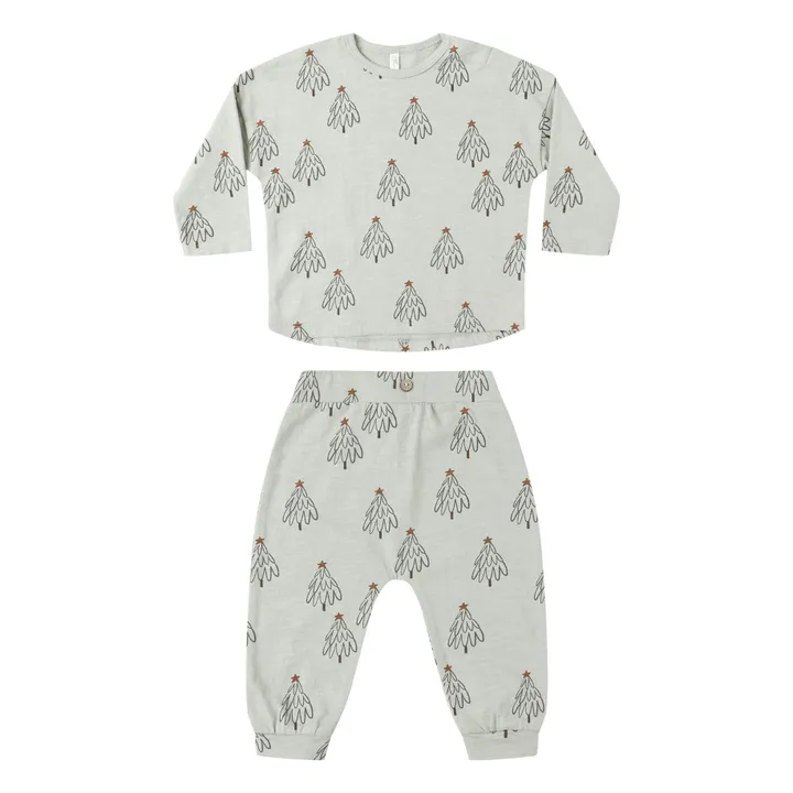 Ensemble T-shirt et Pantalon Arbres | Vert pistache- Image produit n°0