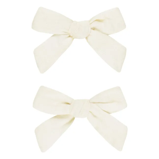 Lot de 2 Barrettes Nœud | Ivoire