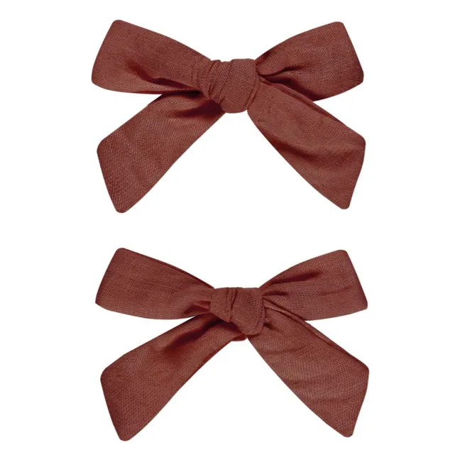 Lot de 2 Barrettes Nœud | Rouge