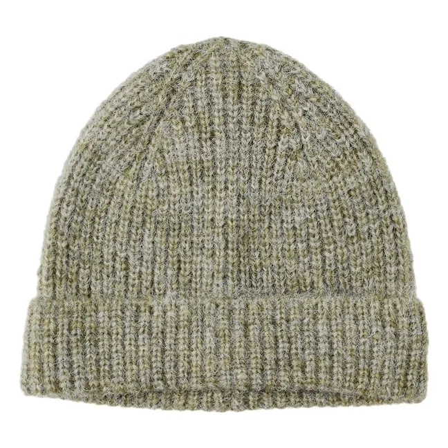 Bonnet Maille Côtelé | Vert de gris