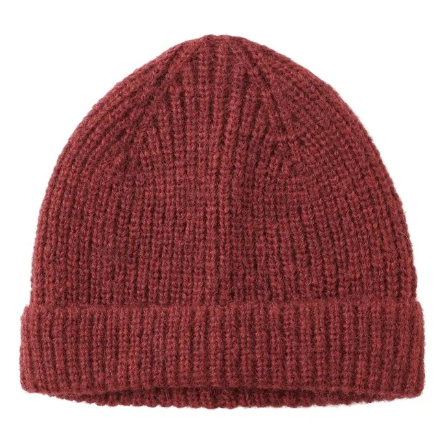Bonnet Maille Côtelé | Rouge